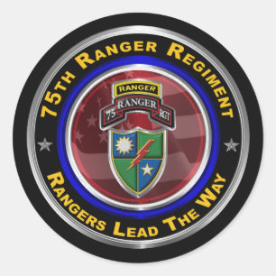 Adesivo Redondo 75º Regimento Ranger "Rangers Lideram O Caminho"