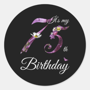 Adesivo Redondo 75 Floral 1948 É O Meu 75º