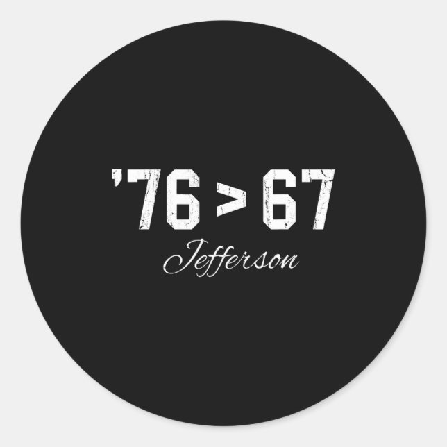 Adesivo Redondo 76 > 67 Jefferson, Seis Sete Meme  (Frente)