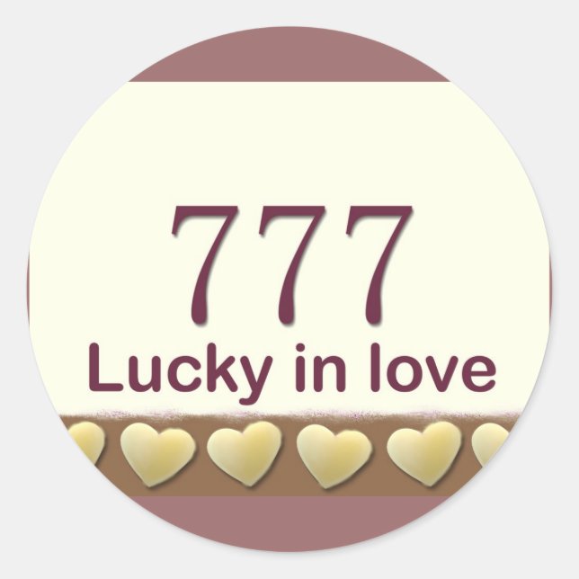 Adesivo Redondo 777 Sorte no amor (Frente)