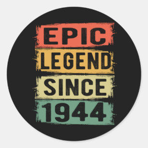 Adesivo Redondo 77 Anos De Idade Dia 1944 Legenda Epic 77. º Aniv