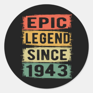 Adesivo Redondo 78 Anos De Idade Dia 1943 Legenda Epic 78º Aniver