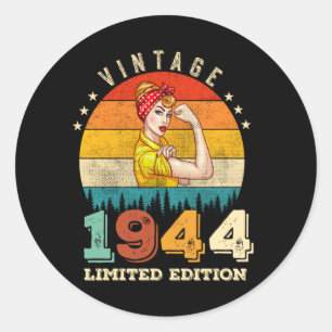 Adesivo Redondo 78 anos de idade Mulheres no dia 1944 Vintage 78º