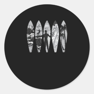 Adesivo Redondo 78.Placas surfadoras Surfer Palm Tree Surfboard S