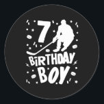 Adesivo Redondo 7 Birthday Boy Ice Hockey Kids 7 Anos Festa<br><div class="desc">7 Birthday Boy Ice Hockey Kids 7 Anos de Festa Dotada</div>
