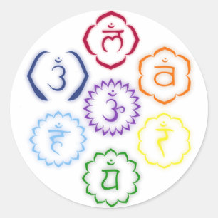 Adesivo Redondo 7 Chakras em um Círculo
