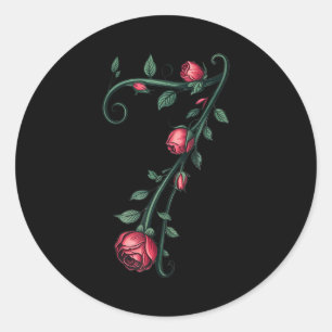 Adesivo Redondo 7 Floral 67 Rosa Dia dos Namorados Amor Engraçado