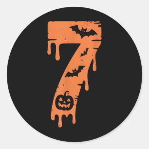 Adesivo Redondo 7 Meme Numérico 67 Seis Sete Halloween