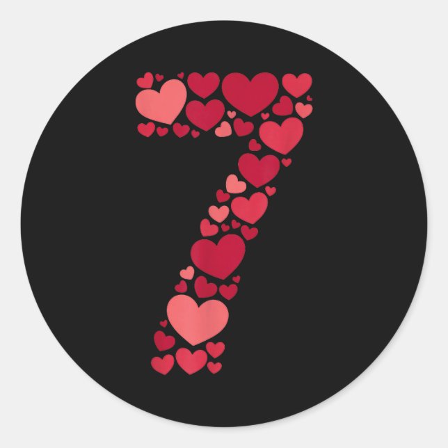 Adesivo Redondo 7 Romantic 67 Heart Pattern Valentine Love Trend 6 (Frente)