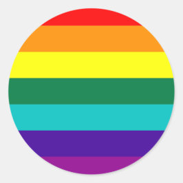 Adesivo Redondo 7-Stripe Rainbow Pride Flag