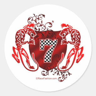 Adesivo Redondo 7 tigres do número da auto competência