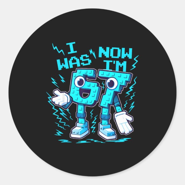 Adesivo Redondo 7 Year Old Birthday Shirt Was 6 Now I'm 7 Italian  (Frente)