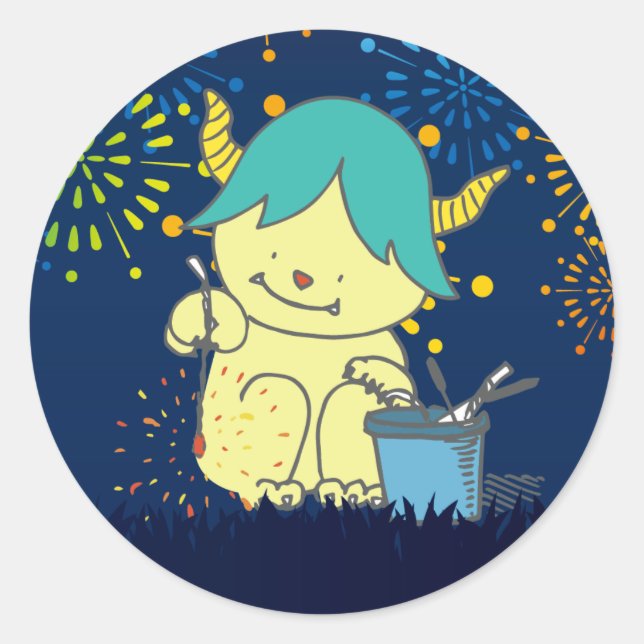 ADESIVO REDONDO 8月モンスターシール。 (Frente)