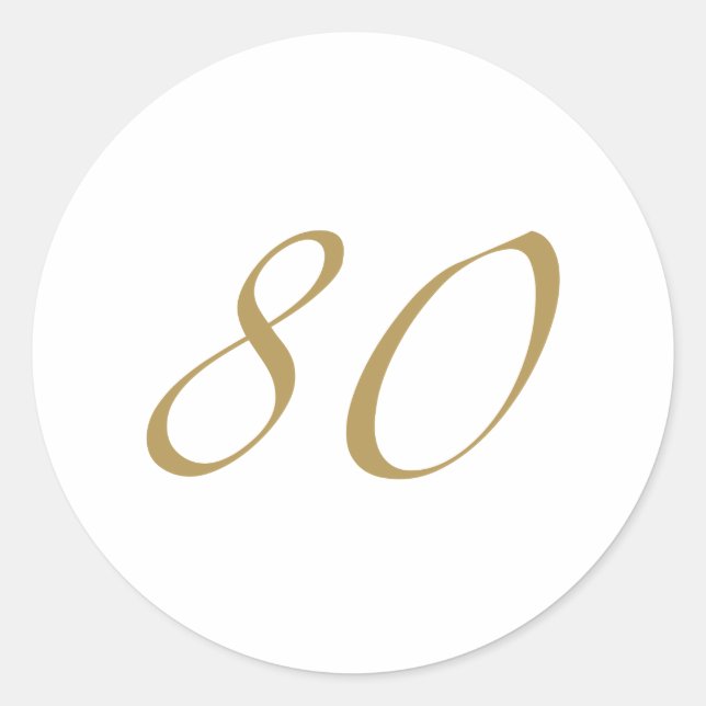 Adesivo Redondo 80 Birthday (Frente)