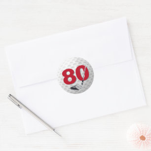 Adesivo Redondo 80 Birthday Golf Ball Design