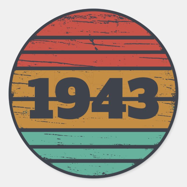 Adesivo Redondo 80 de aniversário personalizado de oitocentos dias (Frente)