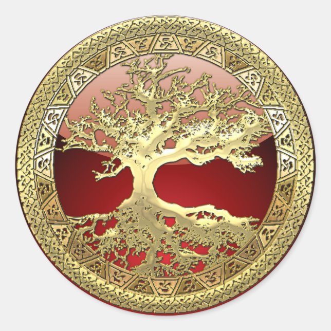 Adesivo Redondo [81] Ouro Celta da Vida [3D] (Frente)