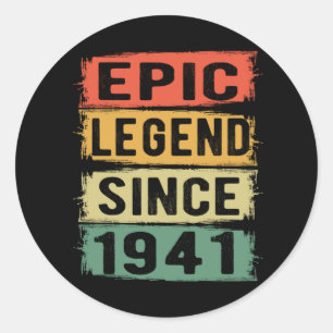 Adesivo Redondo 84 Anos De Idade Dia 1941 Legenda Epic 84. º Anive