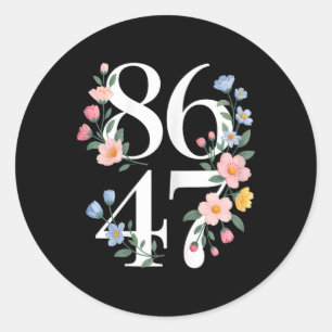 Adesivo Redondo 8647 Flor Anti-Trump Floral Boho Vintage