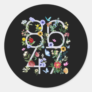 Adesivo Redondo 8647 Floral Boho Anti Trump Sutil