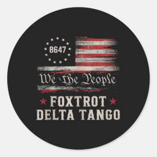 Adesivo Redondo 8647 Foxtrots Deltas Tangos Bandeira América Regat