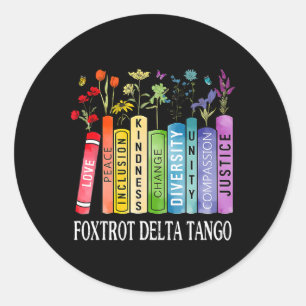 Adesivo Redondo 8647 Foxtrots Tangos Deltas Flor Resistente Boo