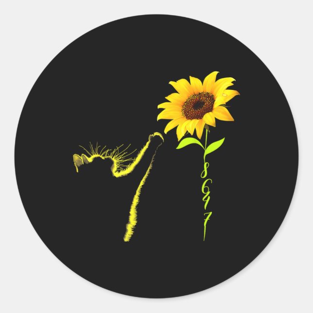 Adesivo Redondo 8647 Sutil Anti Trump 86 47 Cat Sunflower (Frente)