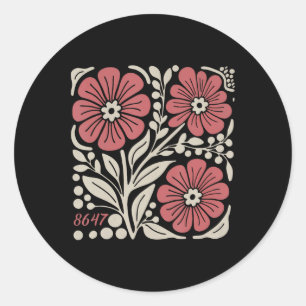 Adesivo Redondo 8647 Sutil Trump 86 47 Estilo Floral Boho