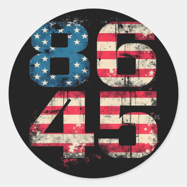 Adesivo Redondo 86 45 Protesto Político Anti-Trump Nos Estados Uni (Frente)
