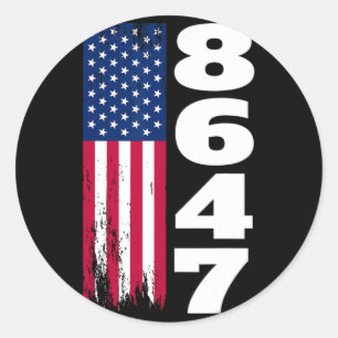 Adesivo Redondo 86 47 8647 Sutil Anti Trump