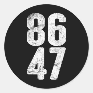 Adesivo Redondo 86 47 Anti-trump Vintage 8647 _1