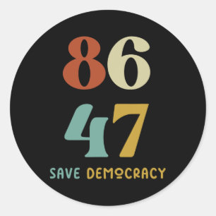 Adesivo Redondo 86 47 Salve a Democracia Protesto Político Contra