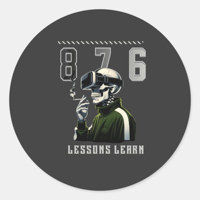 Adesivo Redondo 876 LESSONS LEARN Sticker (Frente)