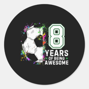 Adesivo Redondo 8 Anos De Futebol Incrível Aniversário 8º