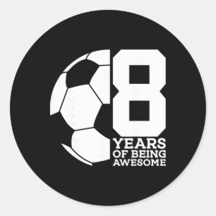 Adesivo Redondo 8 Anos Sendo Futebol Incrível 8º Aniversário