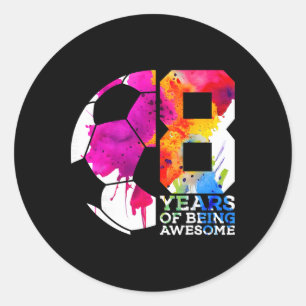 Adesivo Redondo 8 Anos Sendo Futebol Incrível 8º Aniversário _1
