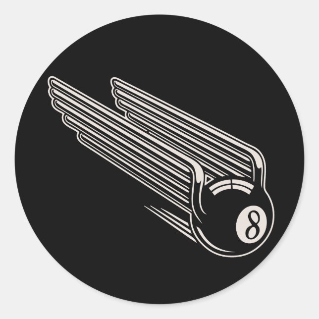 Adesivo Redondo 8-Ball - Aero Wings (Frente)