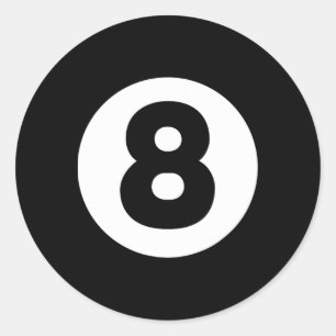 Adesivo Redondo 8 Ball Billiards preguiçosos Figurino Engraçado Ma