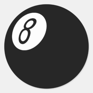Adesivo Redondo 8-Ball retro