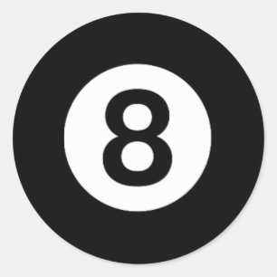 Adesivo Redondo 8 Bilhetes de Piscina Mesa Figuras Oito Bola