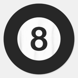 Adesivo Redondo 8 Camisetas De Piscina De Bola, Presente De Lover