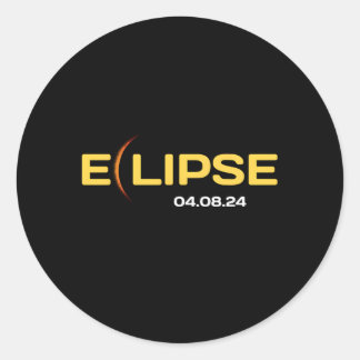 Adesivo Redondo 8 De Abril De 2024 Caminho Total Do Eclipse Solar