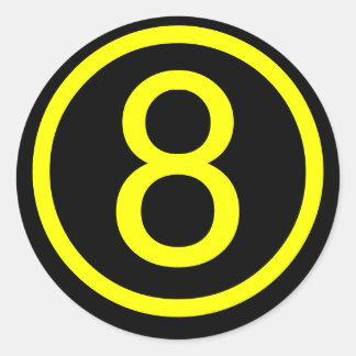 Adesivo Redondo 8 - número oito