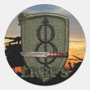 Adesivo Redondo 8o remendo da guerra do vietname do lrrp dos lrrps