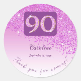 Adesivo Redondo 90, Obrigados de aniversário