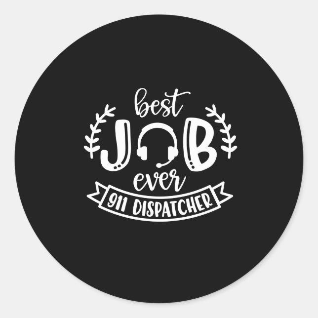 Adesivo Redondo 911 despachante, respondente, linha de ouro (Frente)