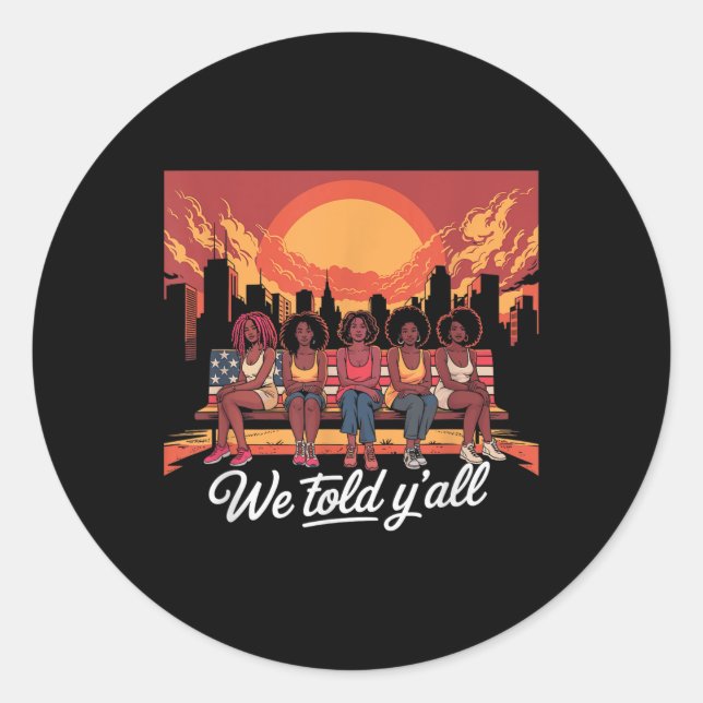 Adesivo Redondo 92% 92% de mulheres negras História Mês (Frente)