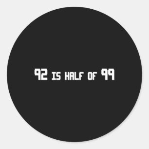Adesivo Redondo 92 É Metade De 99 Rune Engraçada