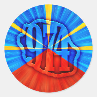 Adesivo Redondo 974 Ile de la Réunion - Drapeau réunionnais