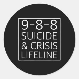Adesivo Redondo 988 - Crise de Sensibilização para o Suicídio 988